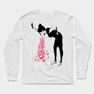 Vomitting social hearts Long Sleeve T-Shirt